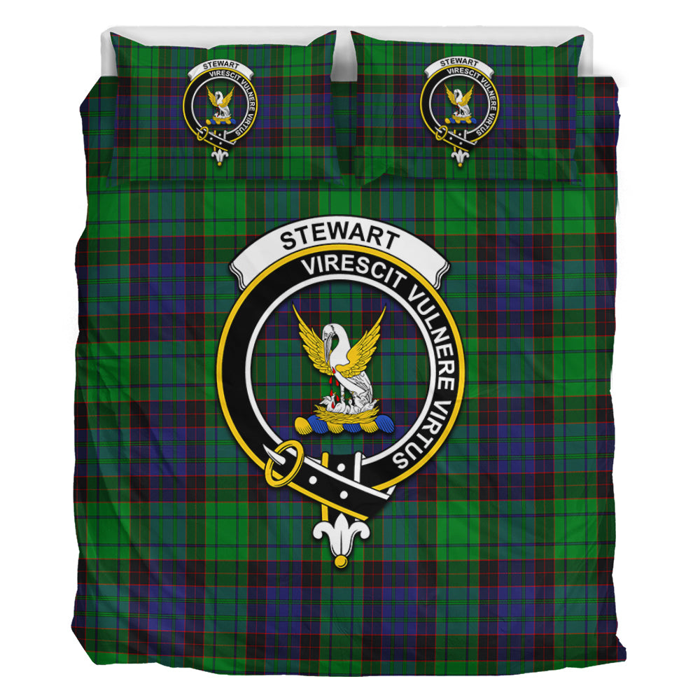 Stewart Old Modern Tartan Bedding Set with Family Crest - Tartan Vibes Clothing