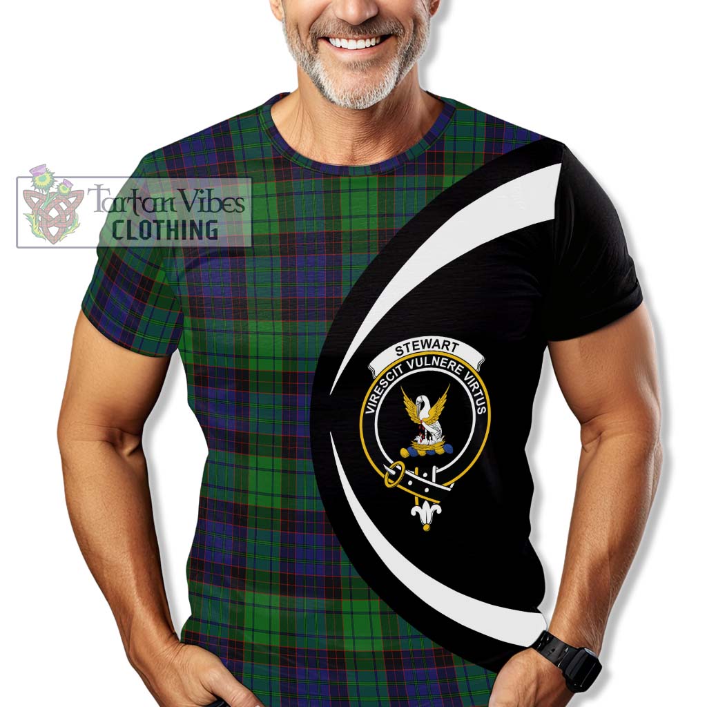 Tartan Vibes Clothing Stewart Old Modern Tartan T-Shirt with Family Crest Circle Style