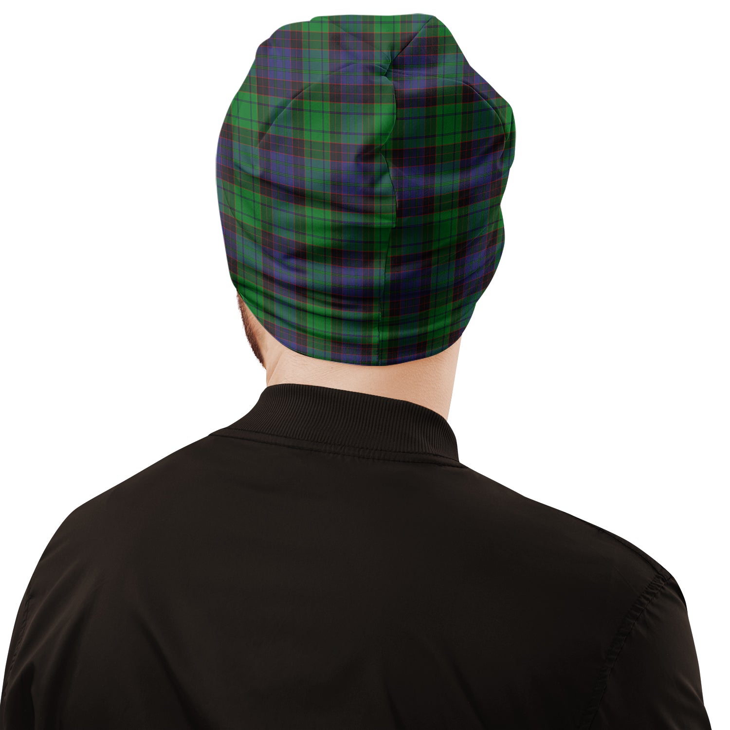 Stewart Old Modern Tartan Beanies Hat with Family Crest - Tartan Vibes Clothing