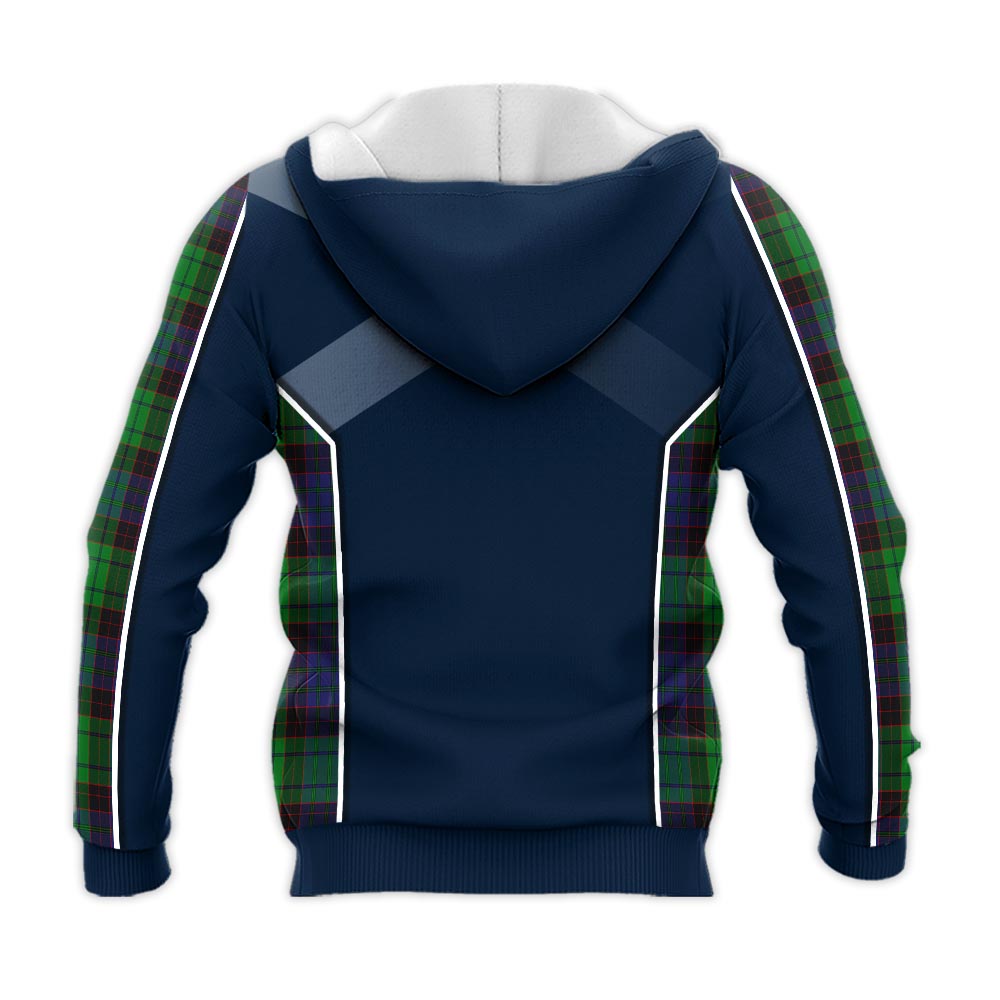 Tartan Vibes Clothing Stewart Old Modern Tartan Knitted Hoodie with Family Crest and Scottish Thistle Vibes Sport Style