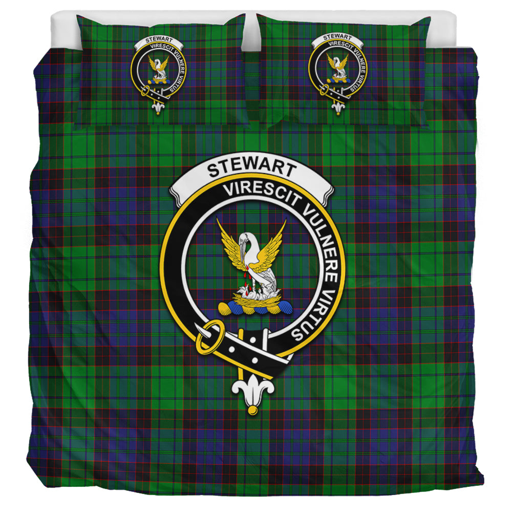 Stewart Old Modern Tartan Bedding Set with Family Crest UK Bedding Set UK Super King 104*94 inch - Tartan Vibes Clothing