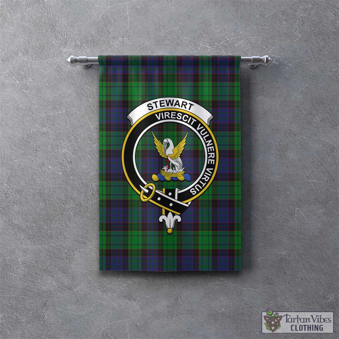 Tartan Vibes Clothing Stewart Old Modern Tartan Gonfalon, Tartan Banner with Family Crest