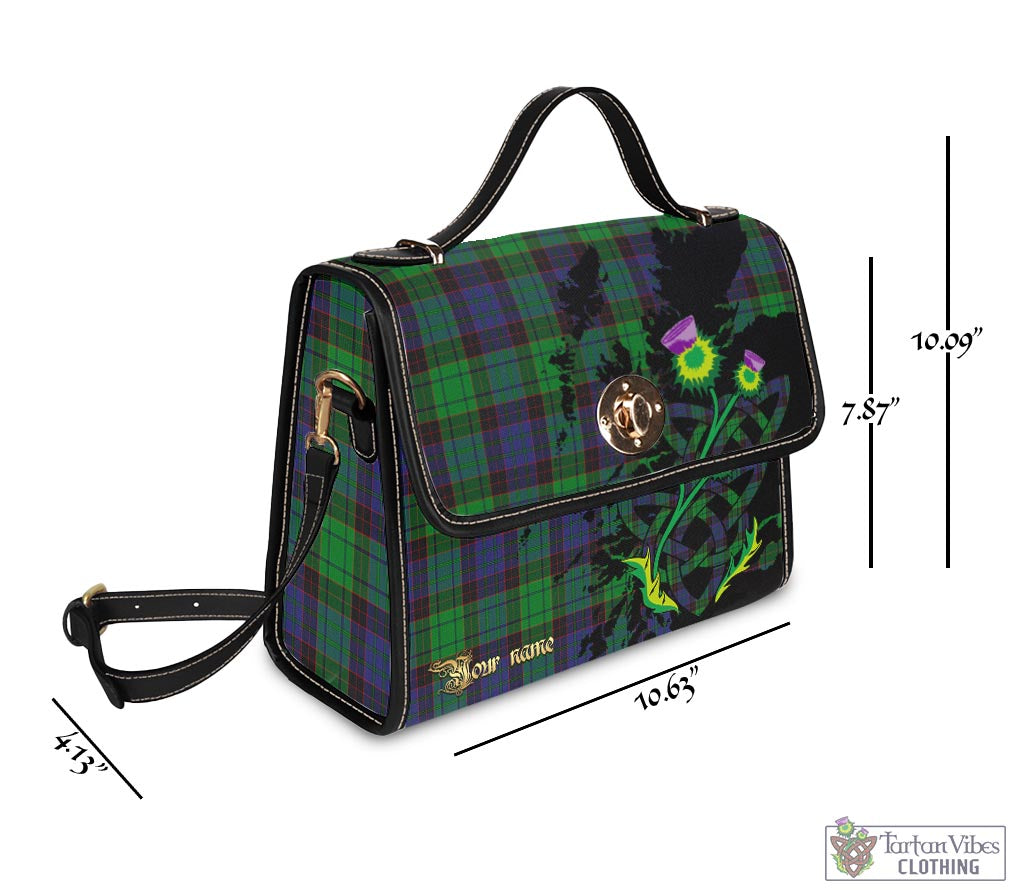 Tartan Vibes Clothing Stewart Old Modern Tartan Waterproof Canvas Bag with Scotland Map and Thistle Celtic Accents