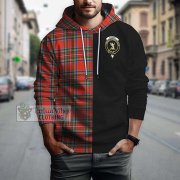 Stewart (Stuart) Tartan Hoodie with Family Crest and Half Of Me Style