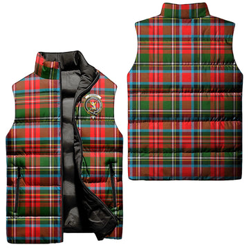 Stewart (Stuart) Tartan Sleeveless Puffer Jacket with Family Crest