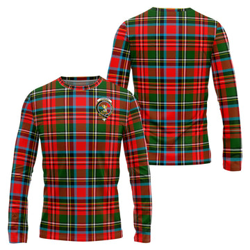 Stewart (Stuart) Tartan Long Sleeve T-Shirt with Family Crest