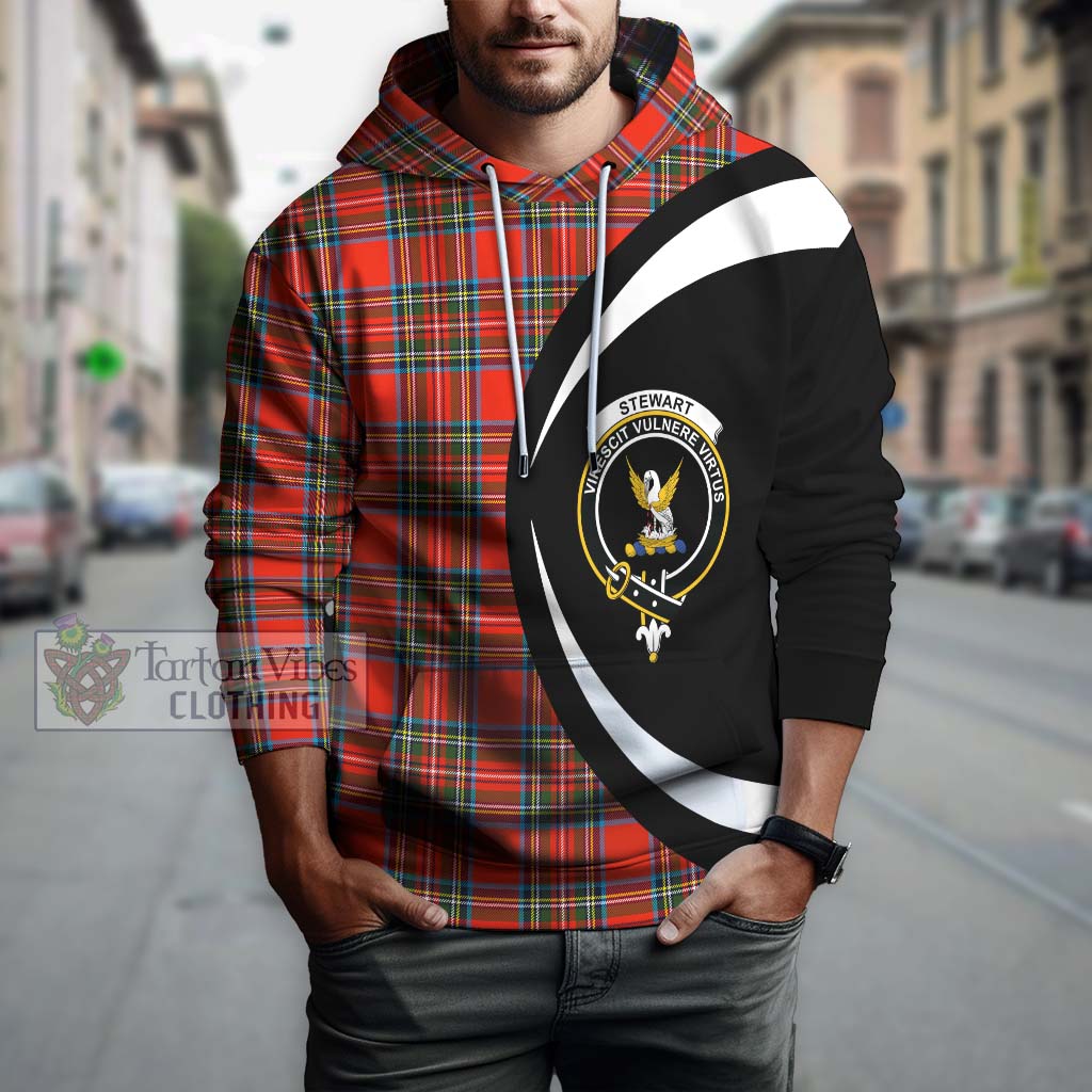 Stewart (Stuart) Tartan Hoodie with Family Crest Circle Style Zip Hoodie - Tartan Vibes Clothing