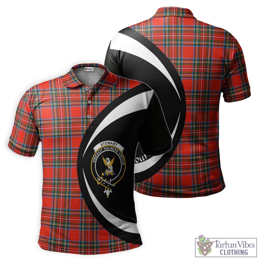 Stewart (Stuart) Tartan Men's Polo Shirt with Family Crest Circle Style Kid - Tartan Vibes Clothing