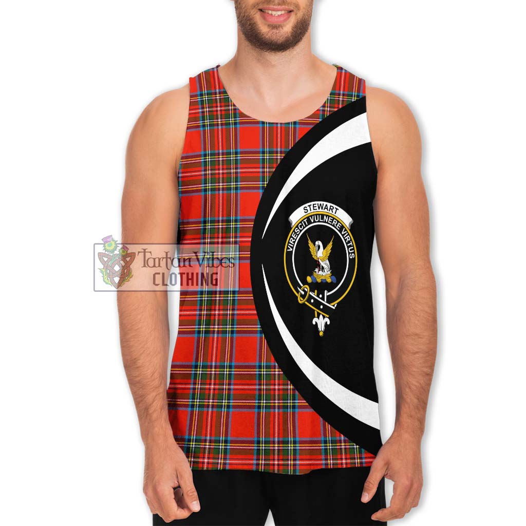 Stewart (Stuart) Tartan Men's Tank Top with Family Crest Circle Style Men - Tartan Vibes Clothing