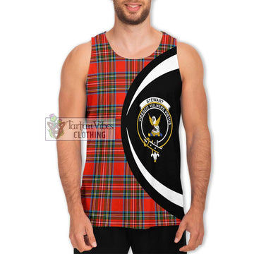 Stewart (Stuart) Tartan Men's Tank Top with Family Crest Circle Style