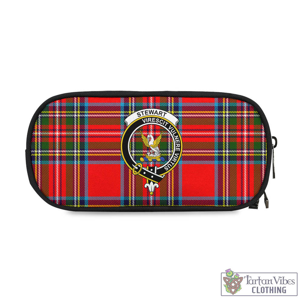 Tartan Vibes Clothing Stewart Royal Tartan Pen and Pencil Case with Family Crest