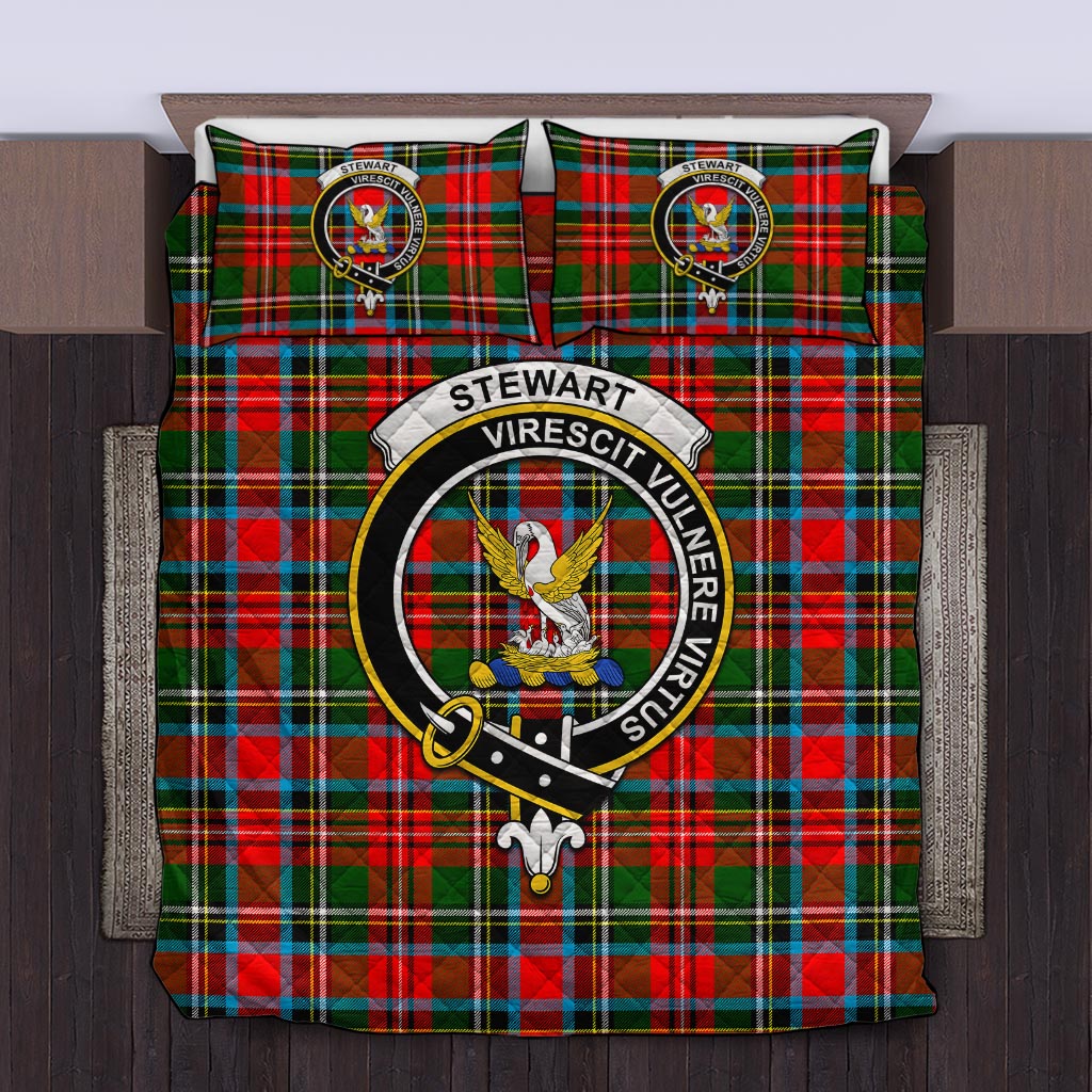 Stewart (Stuart) Tartan Quilt Bed Set with Family Crest Twin - Tartan Vibes Clothing