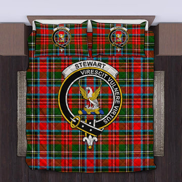 Stewart (Stuart) Tartan Quilt Bed Set with Family Crest