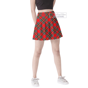 Stewart (Stuart) Tartan Women's Plated Mini Skirt Cross Style