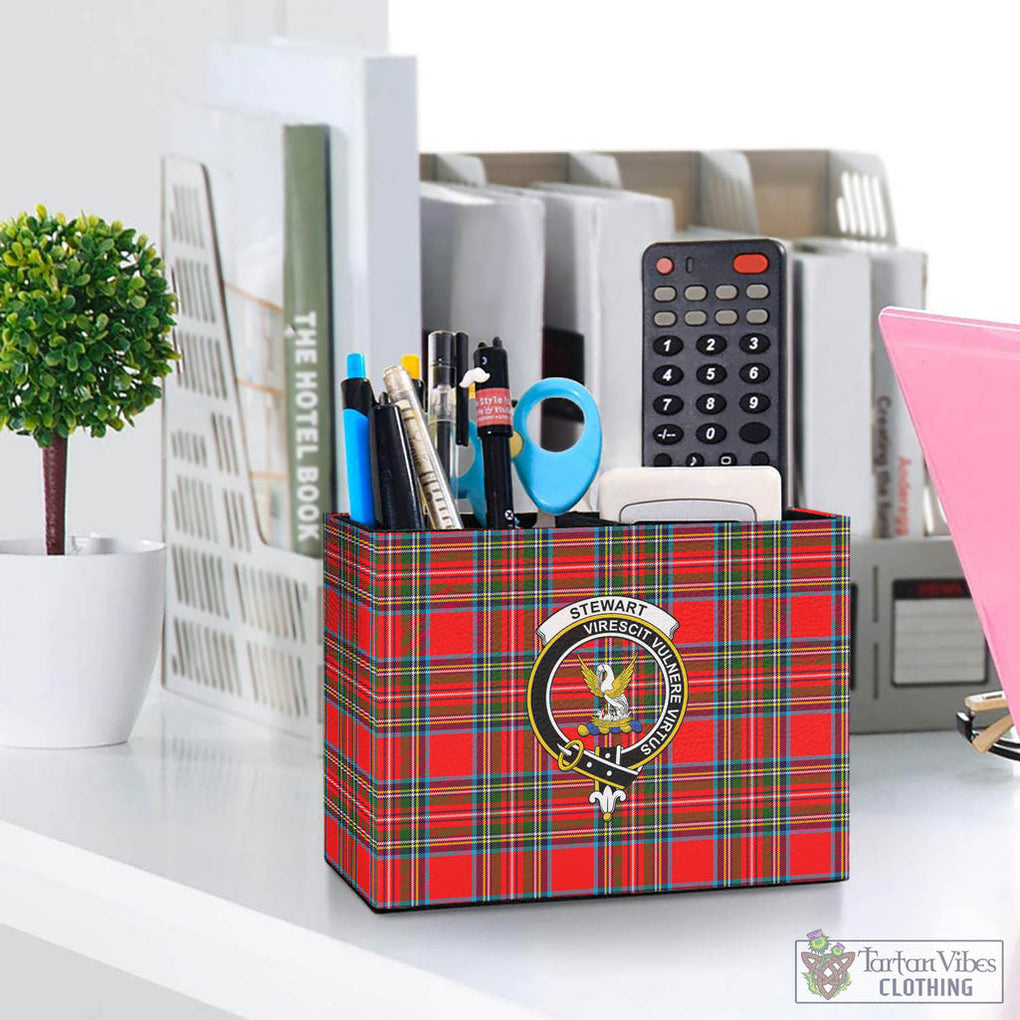 Tartan Vibes Clothing Stewart Royal Tartan Pen Holder with Family Crest