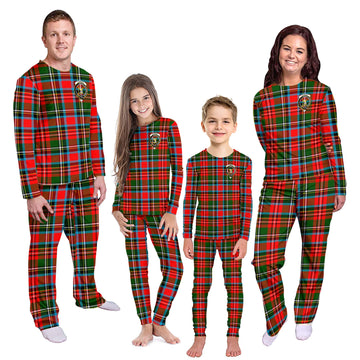 Stewart (Stuart) Tartan Pajamas Family Set with Family Crest