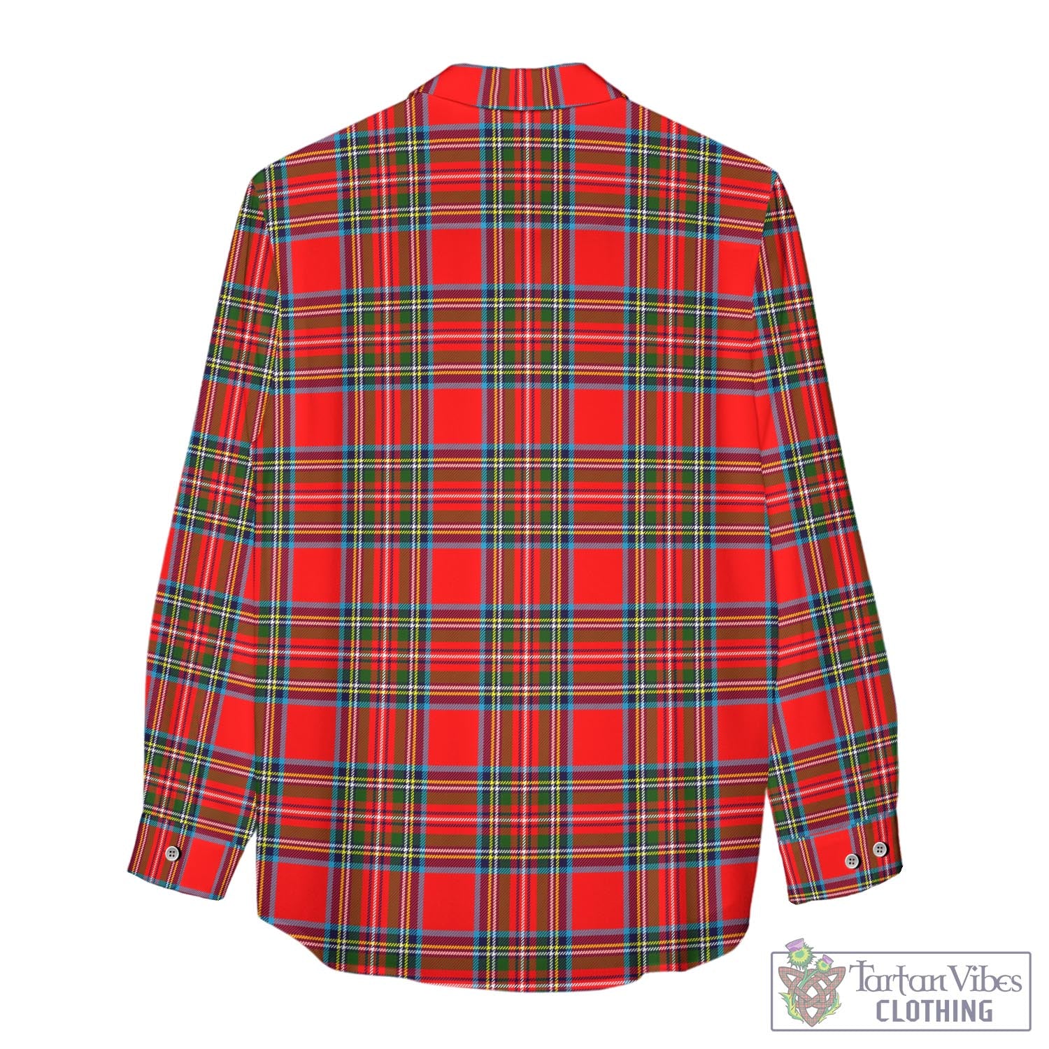 Tartan Vibes Clothing Stewart Royal Tartan Womens Casual Shirt with Family Crest