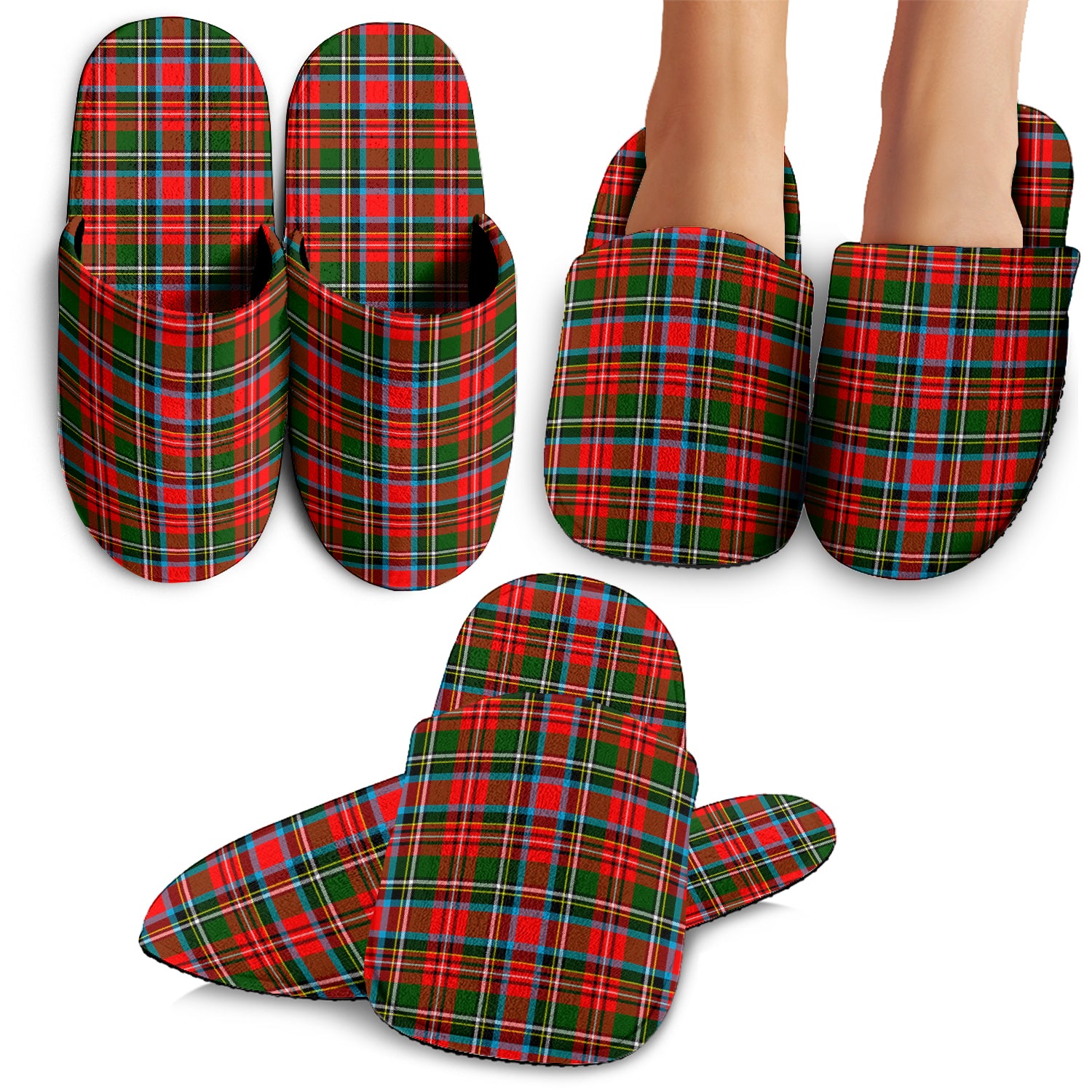 Stewart Royal Tartan Home Slippers - Tartanvibesclothing Shop