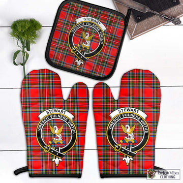 Stewart (Stuart) Tartan Combo Oven Mitt & Pot-Holder with Family Crest