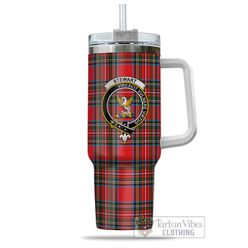 Stewart (Stuart) Tartan Tumbler with Handle with Family Crest - Tartan Vibes Clothing