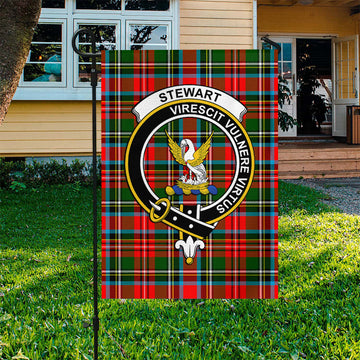 Stewart Royal Tartan Flag with Family Crest