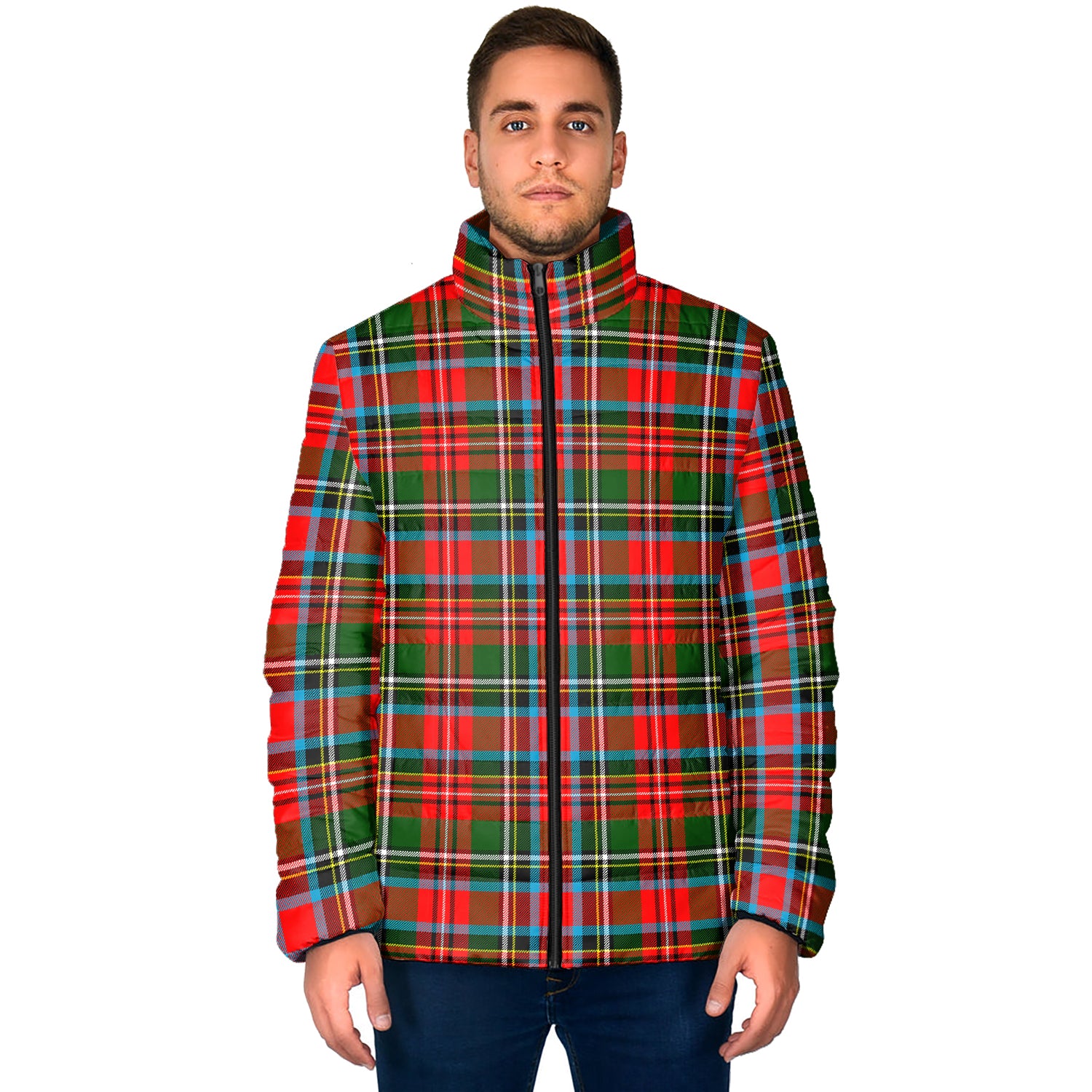 Stewart (Stuart) Tartan Padded Jacket - Tartan Vibes Clothing