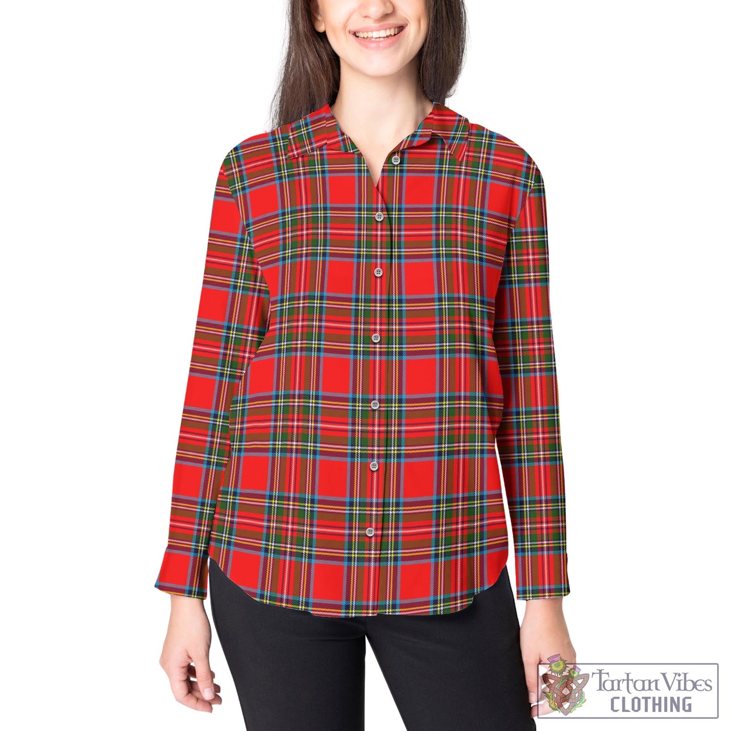 Stewart Royal Tartan Womens Casual Shirt