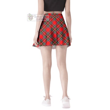 Stewart (Stuart) Tartan Women's Plated Mini Skirt Cross Style