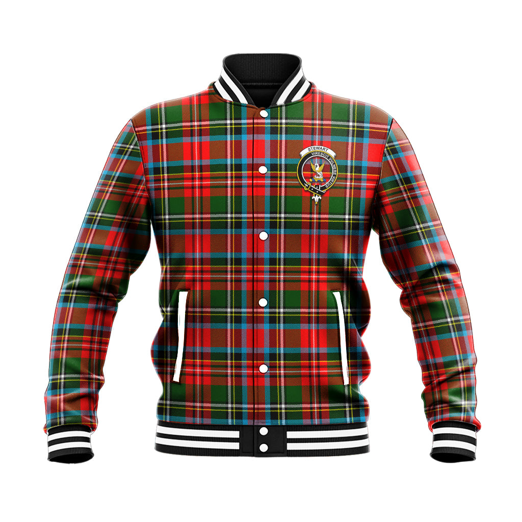 Stewart (Stuart) Tartan Baseball Jacket with Family Crest - Tartan Vibes Clothing