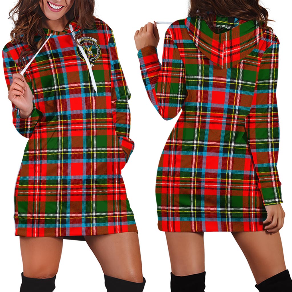 Stewart (Stuart) Tartan Hoodie Dress with Family Crest - Tartan Vibes Clothing