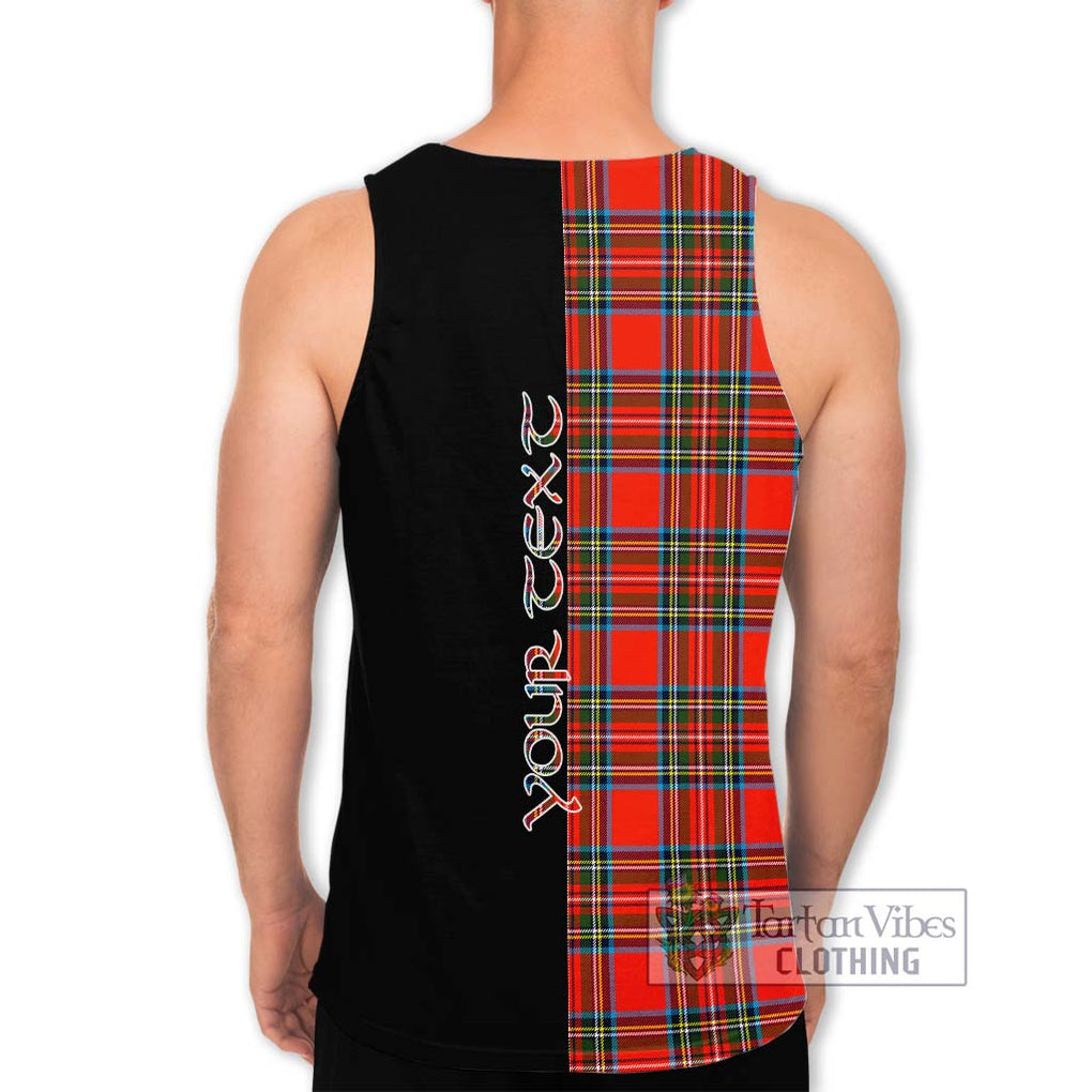 Stewart (Stuart) Tartan Men's Tank Top with Family Crest and Half Of Me Style - Tartanvibesclothing Shop