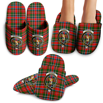 Stewart (Stuart) Tartan Home Slippers with Family Crest