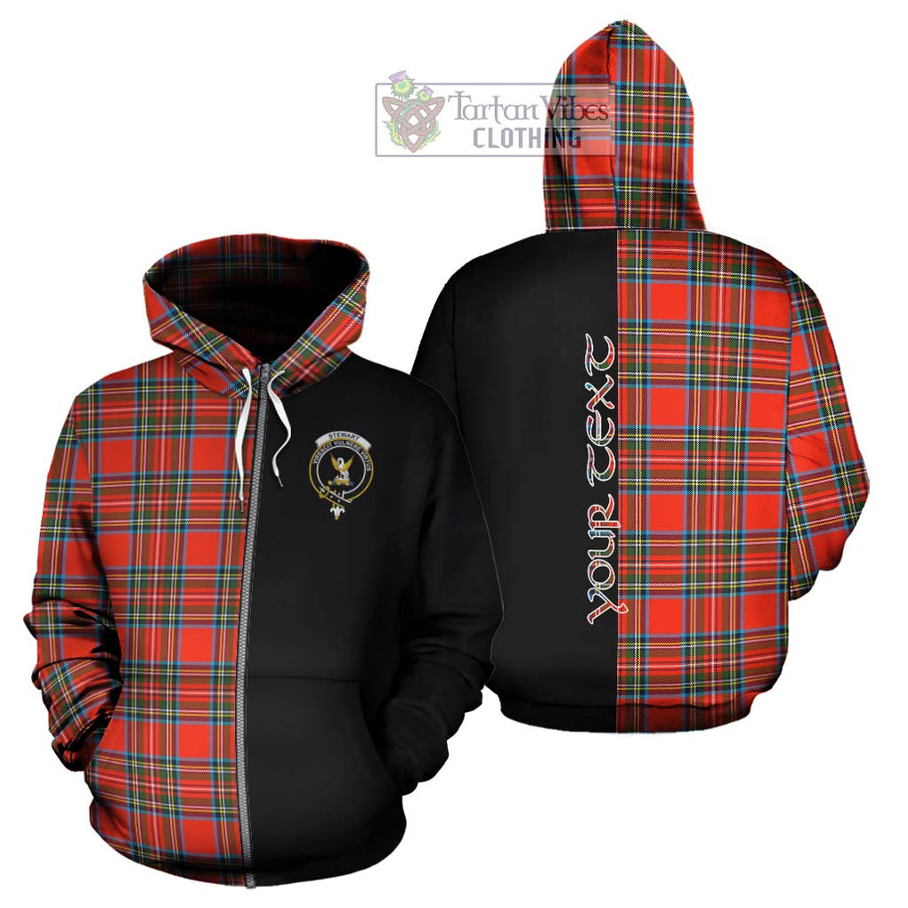 Stewart (Stuart) Tartan Hoodie with Family Crest and Half Of Me Style - Tartanvibesclothing Shop