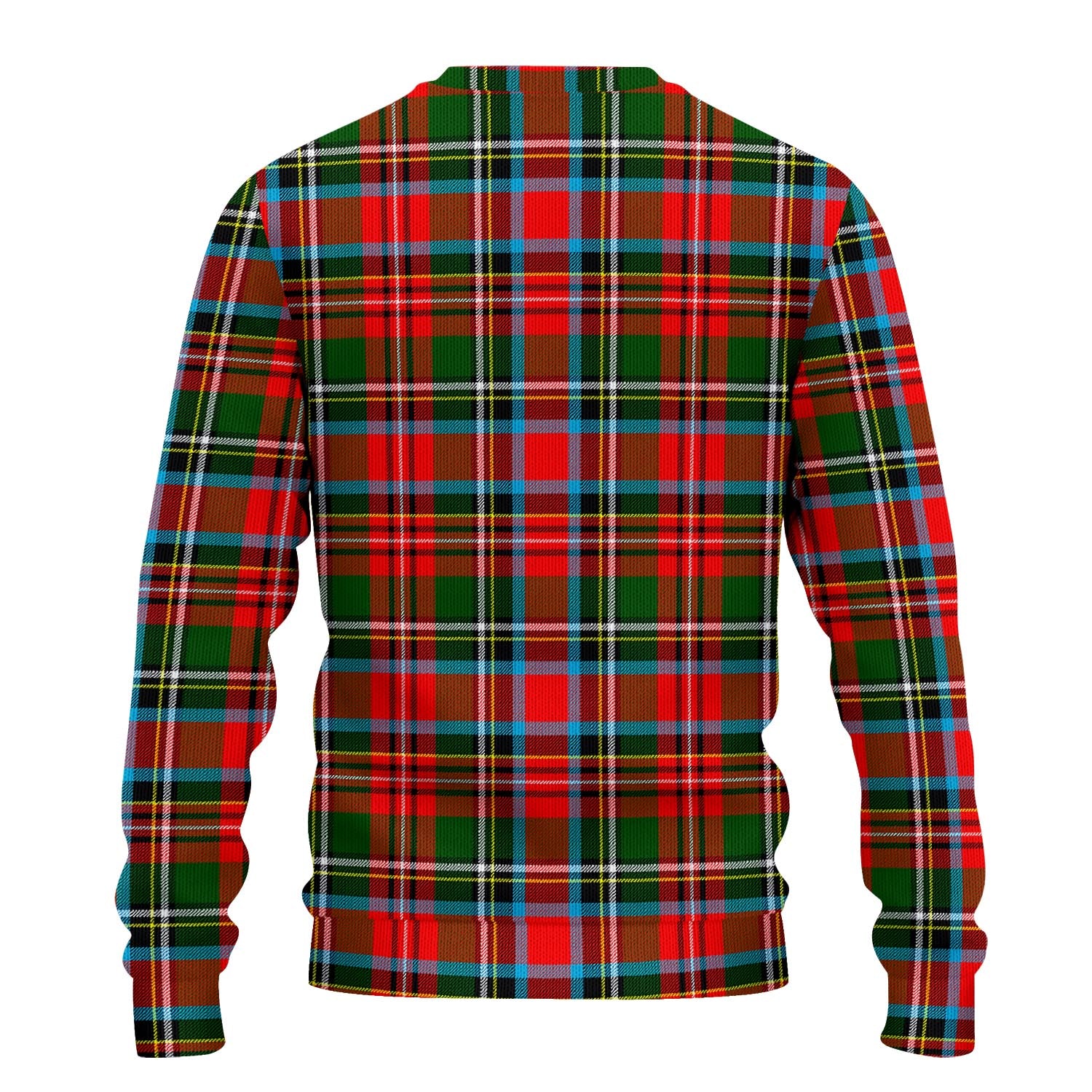 Stewart Royal Tartan Knitted Sweater with Family Crest - Tartanvibesclothing