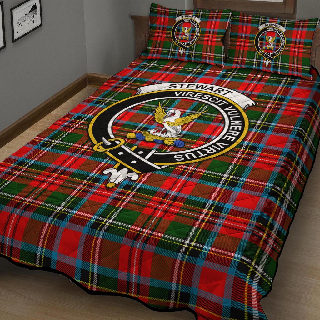 Stewart (Stuart) Tartan Quilt Bed Set with Family Crest - Tartan Vibes Clothing