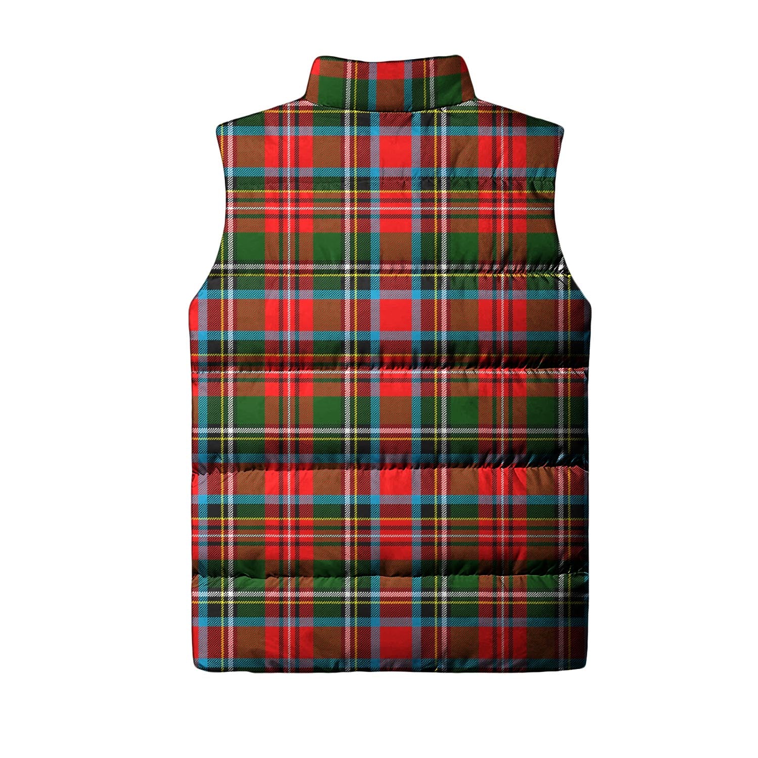 Stewart Royal Tartan Sleeveless Puffer Jacket with Family Crest - Tartanvibesclothing