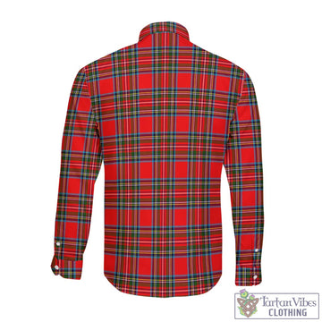 Stewart (Stuart) Tartan Long Sleeve Button Up Shirt with Family Crest