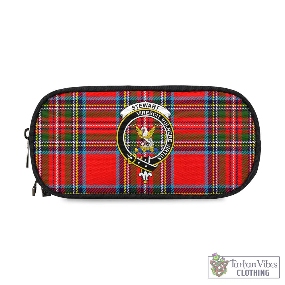 Tartan Vibes Clothing Stewart Royal Tartan Pen and Pencil Case with Family Crest