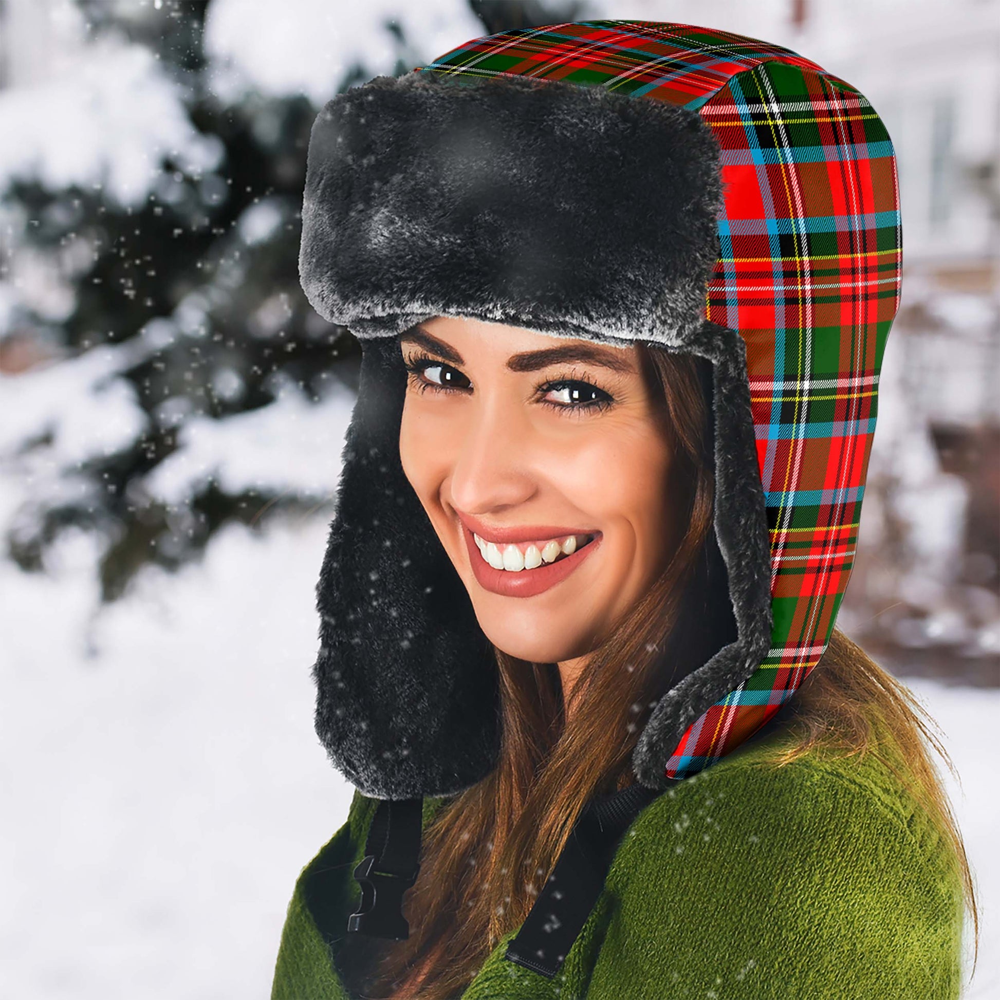 Stewart Royal Tartan Winter Trapper Hat - Tartanvibesclothing