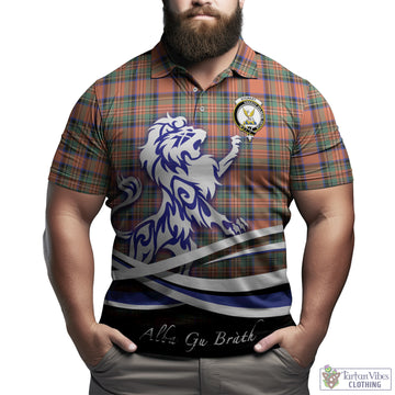 Stewart Royal Ancient Tartan Polo Shirt with Alba Gu Brath Regal Lion Emblem