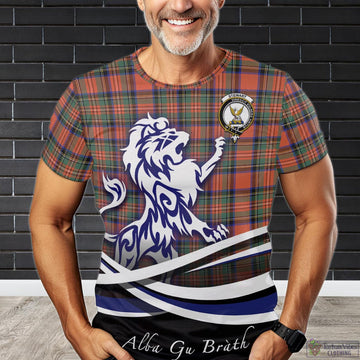 Stewart Royal Ancient Tartan T-Shirt with Alba Gu Brath Regal Lion Emblem