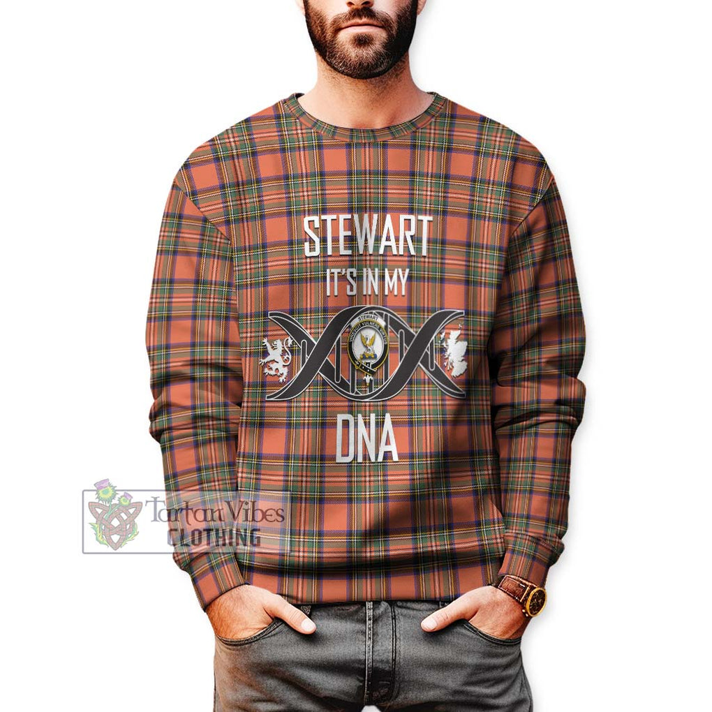 Stewart Royal Ancient Tartan Sweatshirt with Family Crest DNA In Me Style Unisex - Tartanvibesclothing Shop