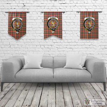 Stewart Royal Ancient Tartan Gonfalon, Tartan Banner with Family Crest