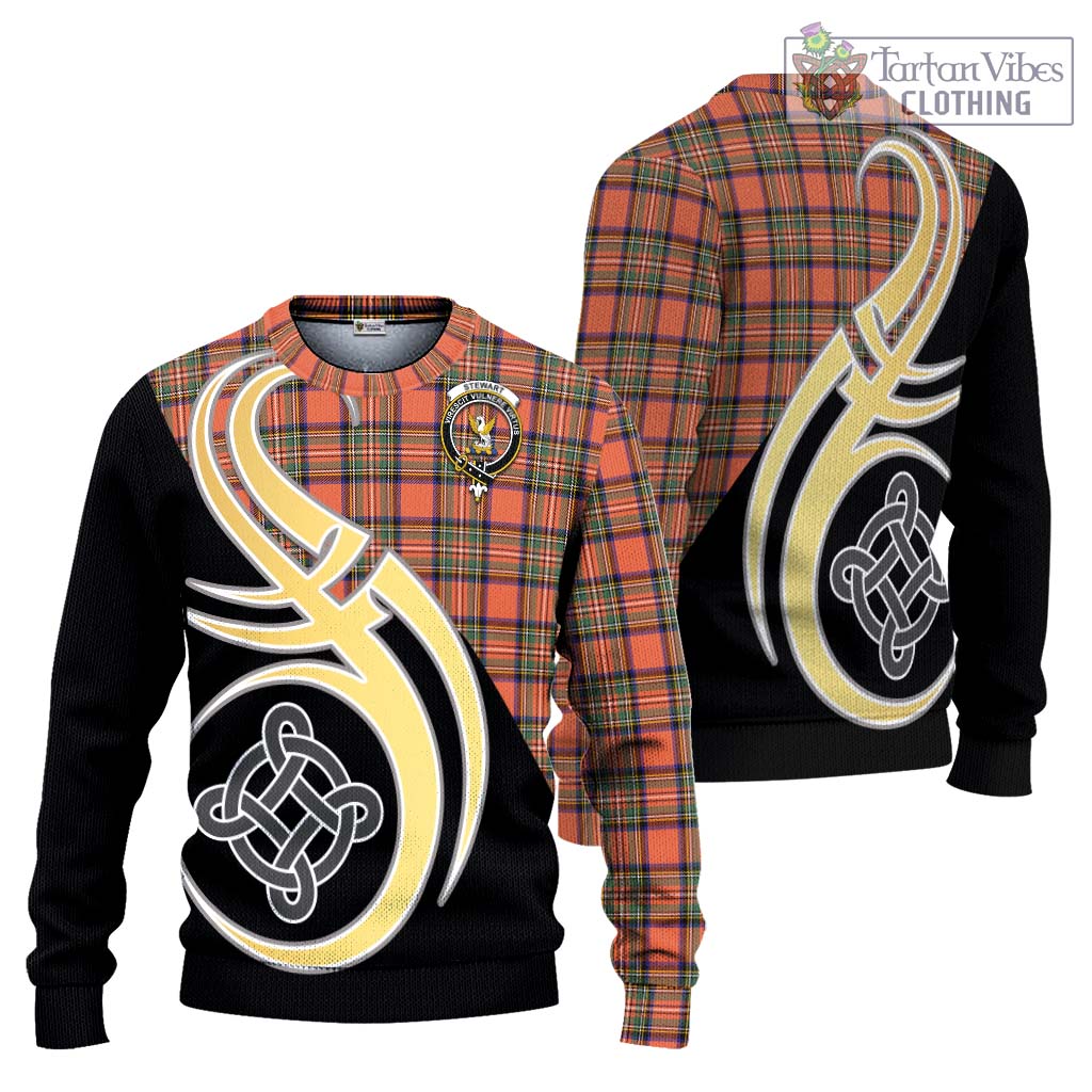 Stewart Royal Ancient Tartan Knitted Sweater with Family Crest and Celtic Symbol Style Unisex - Tartan Vibes Clothing