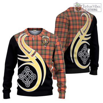 Stewart Royal Ancient Tartan Ugly Sweater with Family Crest and Celtic Symbol Style