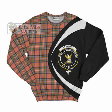 Stewart Royal Ancient Tartan Sweatshirt with Family Crest Circle Style