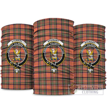 Stewart Royal Ancient Tartan Neck Gaiters, Tartan Bandanas, Tartan Head Band with Family Crest