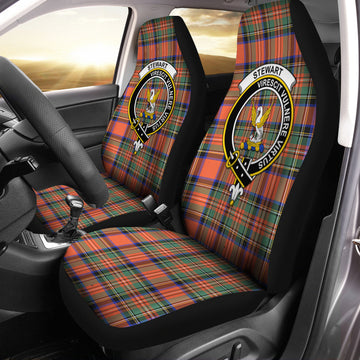 Stewart Royal Ancient Tartan Car Seat Cover with Family Crest