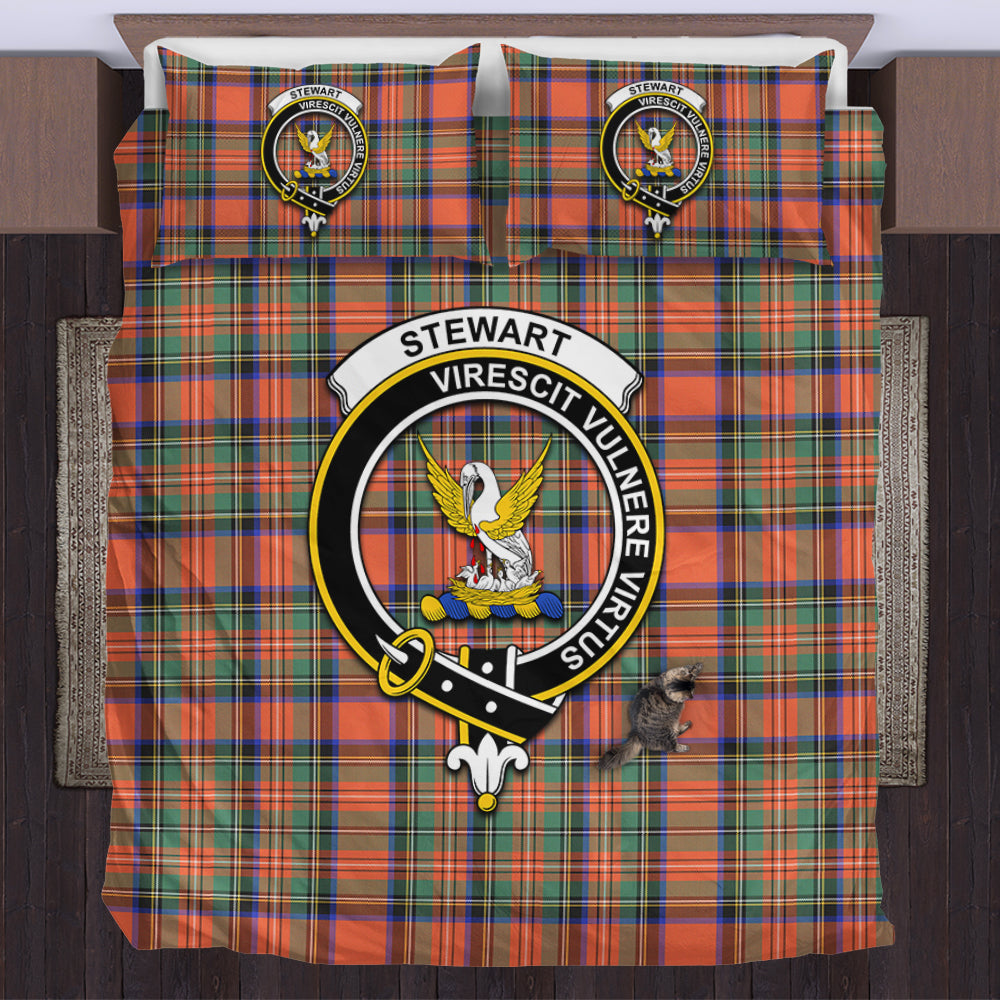 Stewart Royal Ancient Tartan Bedding Set with Family Crest US Bedding Set - Tartan Vibes Clothing