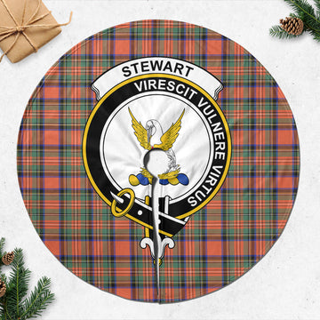 Stewart Royal Ancient Tartan Christmas Tree Skirt with Family Crest